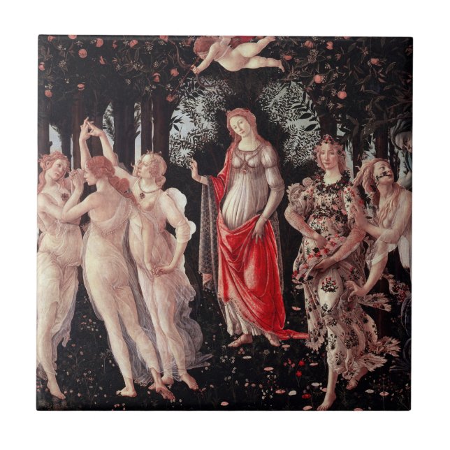 Frühling Primavera Sandro Botticelli Renaissance Fliese (Vorderseite)