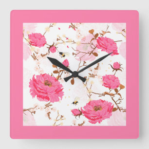 Frühling Quadratische Wanduhr
