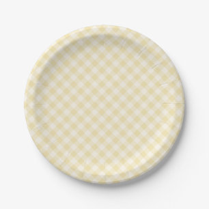 Frühling Retro Gingham Buttercreme Pappteller