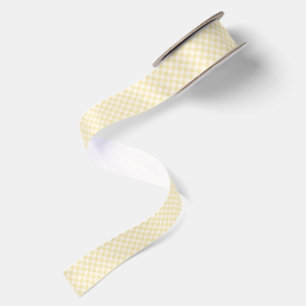 Frühling Retro Gingham Buttercreme Satinband
