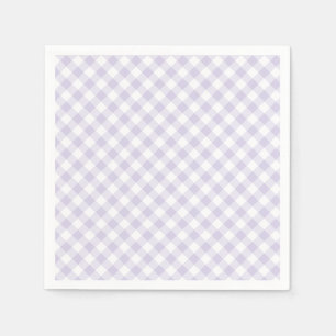 Frühling Retro Gingham Staubiges Lavendel Serviette