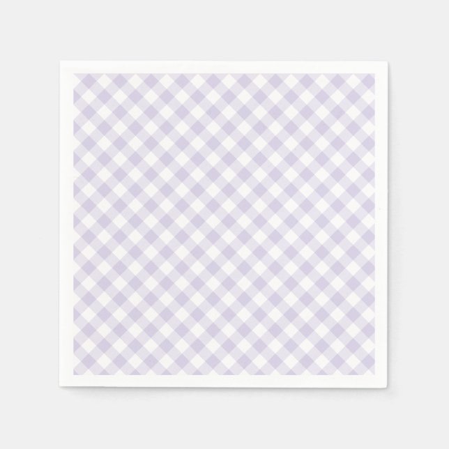 Frühling Retro Gingham | Staubiges Lavendel Serviette (Vorderseite)