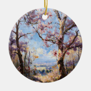 Frühling Rosa Baumschmuck Keramik Ornament