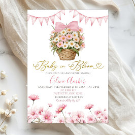 Frühling Rosa Daisy Baby Bloom Coquette Babyparty Einladung