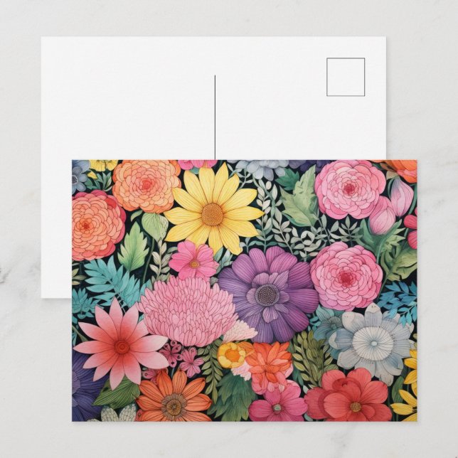 Frühling rosa florale Hintergrund Postkarte (Vorne/Hinten)