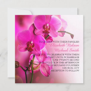 Frühling Rosa Orchideen Hochzeits-Einladung Einladung
