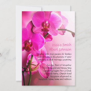 Frühling Rosa Orchideen Hochzeits-Einladung Einladung