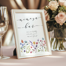 Frühling Sommer Flora Brautparty Mimosa Bar Poster