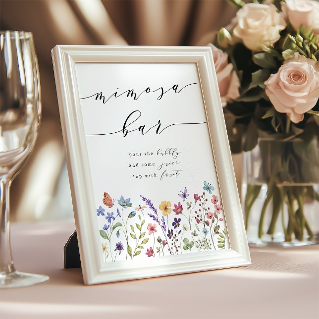 Frühling Sommer Flora Brautparty Mimosa Bar Poster (Von Creator hochgeladen)
