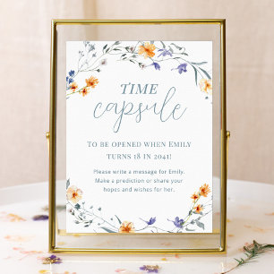 Frühling Sommer Florales Babyshower-Zeitkapsel Poster