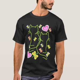 Frühling Sommer Katze Kätzchen Kinder Kind Herz Ba T-Shirt