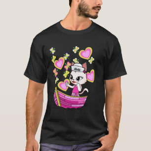 Frühling Sommer Katze Katze Boot Abenteuer Reise K T-Shirt