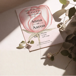 Frühling Sommer Rosafarbenes Gartenhochzeit  Einladung