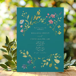 Frühling Türkis Hochzeits-Einladung Einladung