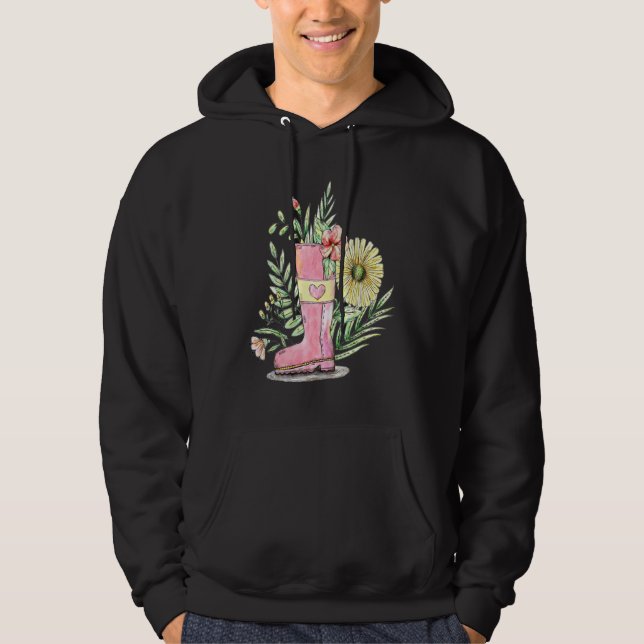 Frühling und Blume mit Gartenboot Hoodie (Vorderseite)