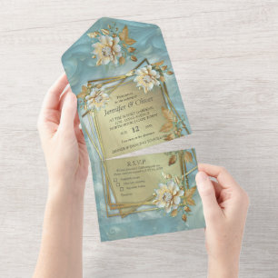 Frühling und Sommer blühen Florals All In One Einladung