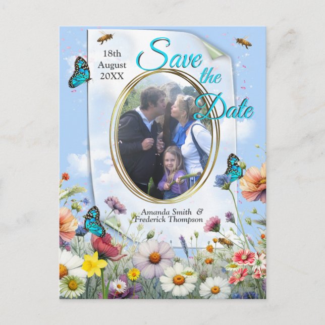 Frühling und Sommer blühen Florals Ankündigungspostkarte (Vorderseite)