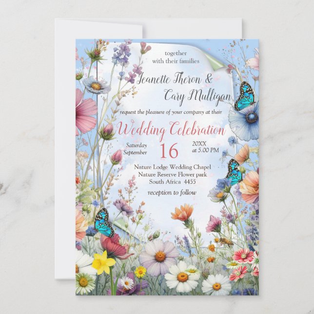 Frühling und Sommer blühen Florals Einladung (Vorderseite)