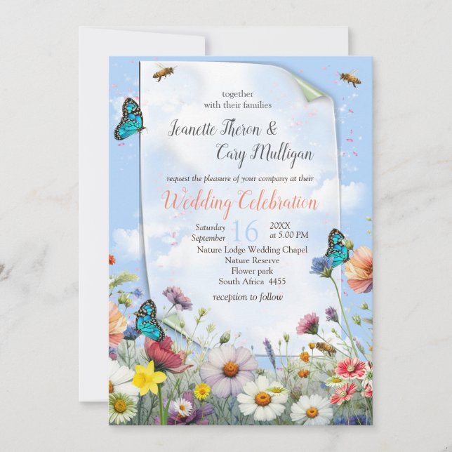 Frühling und Sommer blühen Florals Einladung (Vorderseite)