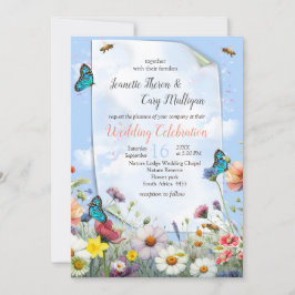 Frühling und Sommer blühen Florals Einladung
