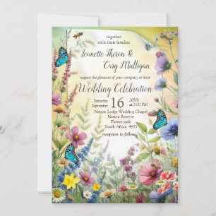 Frühling und Sommer blühen Florals Einladung