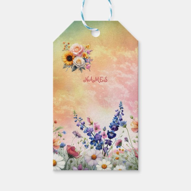 Frühling und Sommer blühen Florals Geschenkanhänger (Vorderseite)