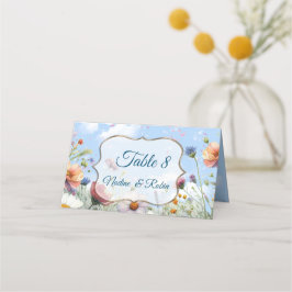 Frühling und Sommer blühen Florals Platzkarte