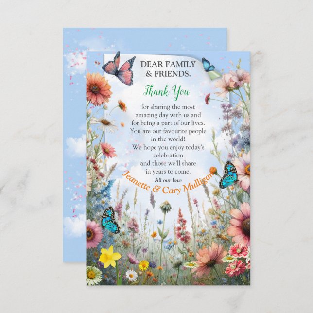 Frühling und Sommer blühen Florals RSVP Karte (Vorne/Hinten)