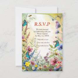 Frühling und Sommer blühen Florals RSVP Karte