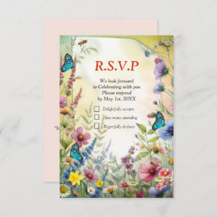 Frühling und Sommer blühen Florals RSVP Karte
