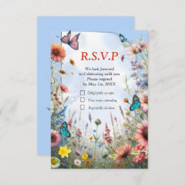 Frühling und Sommer blühen Florals RSVP Karte