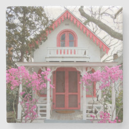 Frühling und Viktorianische Hütte - Martha's Viney Steinuntersetzer