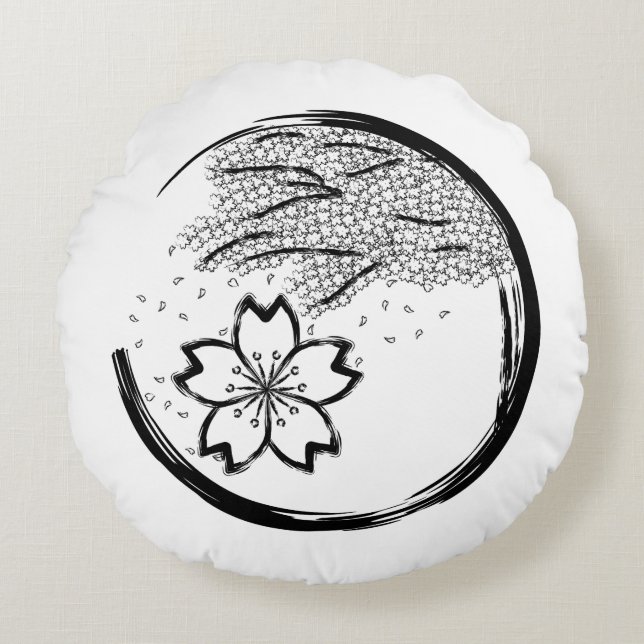 Frühling-Wappen Rundes Kissen (Vorderseite)