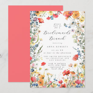 Frühling Wildblumen Brautjungfern Brunch Einladung
