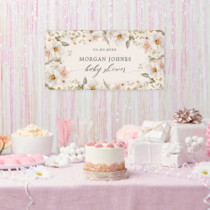 Frühling Zarte Florale Hochzeitsdusche Banner