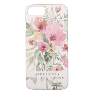 Frühlingblumen Watercolor-Blumen mit Ihrem Namen Case-Mate iPhone Hülle