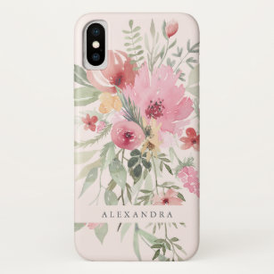 Frühlingblumen  Watercolor-Blumen mit Ihrem Namen Case-Mate iPhone Hülle