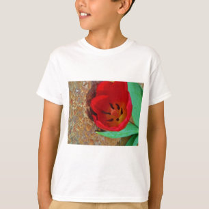 Frühlinggelb und Roter Tulip T-Shirt