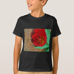 Frühlinggelb und Roter Tulip T-Shirt