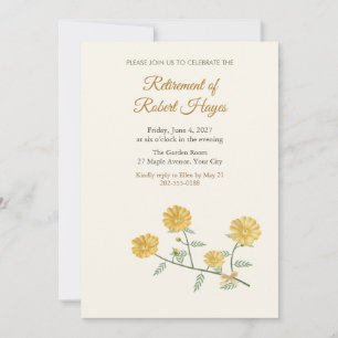 Frühlings-Adonis-Goldene-Blumen-Ruhestands-Einladu Einladung