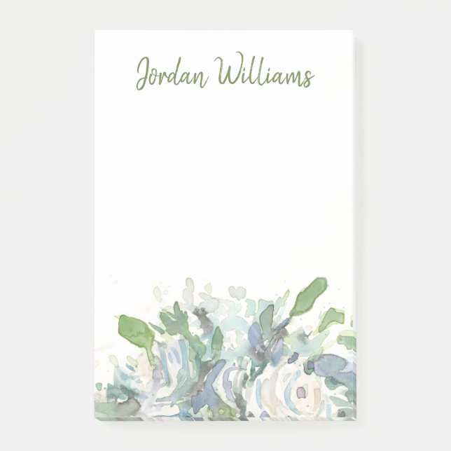 Frühlings-Anordnung - Aquarell-Blumenstrauß Post-it Klebezettel (Vorderseite)