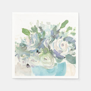 Frühlings-Anordnung - Aquarell-Blumenstrauß Serviette