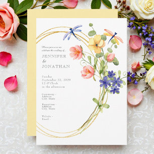 Frühlings-Aquarell-Blumen-Hochzeitseinladung Einladung