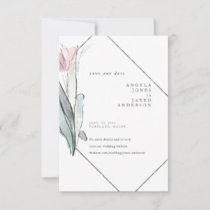 Frühlings-Aquarell-Blumen Rettet unsere Termine Save The Date
