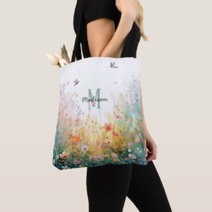 Frühlings-Aquarell-Vögel Florales Monogramm Wildbl