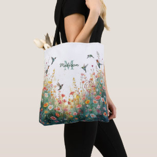 Frühlings-Aquarell-Vögel Florales Monogramm Wildbl