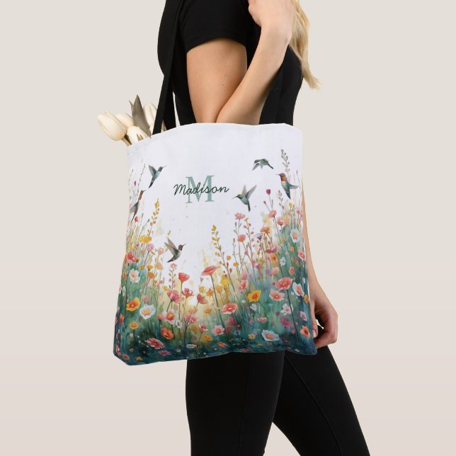 Frühlings-Aquarell-Vögel Florales Monogramm Wildbl (Von Nahem)
