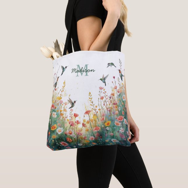 Frühlings-Aquarell-Vögel Florales Monogramm Wildbl (Von Nahem)