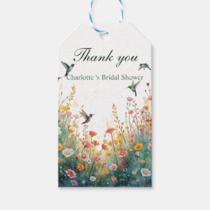 Frühlings-Aquarell-Vögel Florales Monogramm Wildbl Geschenkanhänger