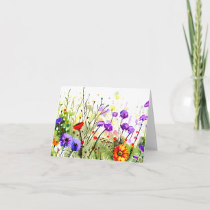 Frühlings-Aquarell-Wildblumen individuell anpassba Karte